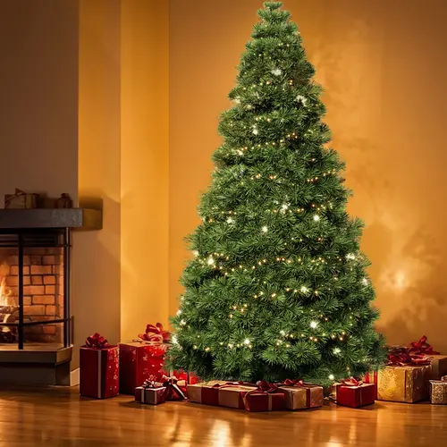 Sweetcrispy Pre‑Lit Snow‑Flocked Artificial Christmas Tree, 250 Warm Toned LED Lights, Foldable Base, Holiday Decor for Home Office & Festive Party