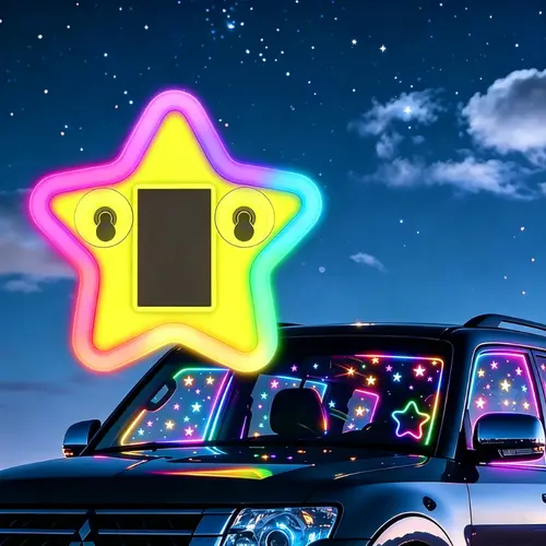 JOYTUTUS Halloween Solar-Powered LED Multi-Shape Neon Light - Eco-Friendly Wireless Auto Interior Ambient Lighting, Cute Vehicle Accessories for Cars, Cool Car Decorations with Modern Stylish Design,toolupgrade
