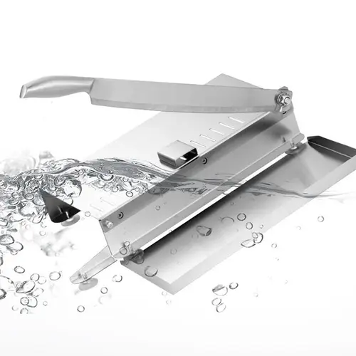 Stainless Steel Manual Slicer with Steel Body - Durable Kitchen Utensil for Cooking, Bones, Frozen Beef, Easy to Clean, Includes Finger Protector Set