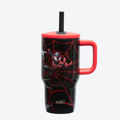 Zak Designs Fairway Kids Insulated Stainless Steel Tumbler - 16 oz, Silicone Spout, Splash-Proof Lid, Fun Designs, Dishwasher Safe Water Bottle for School, Playground, Pool, Bedside Table