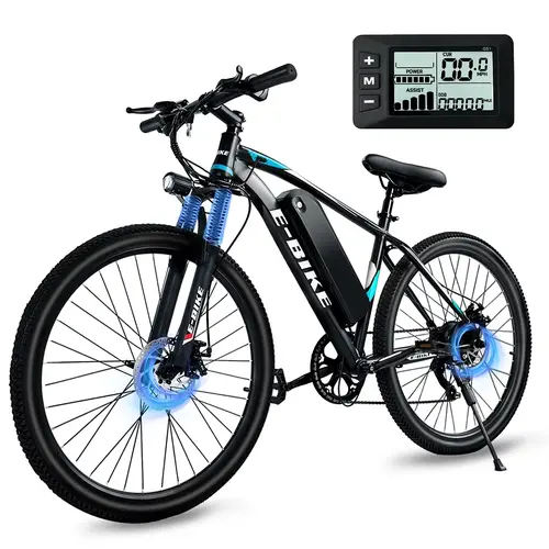 Adults' 26-Inch Electric Bike with 1500W Peak Motor, 25 mph Top Speed, 50-Mile Range, 432Wh Battery, 7-Speed Shifting, Front Suspension, Wheel Pedals, Commuting E-Bike, 5-Hour Fast Charging, 90% Pre-Assembled