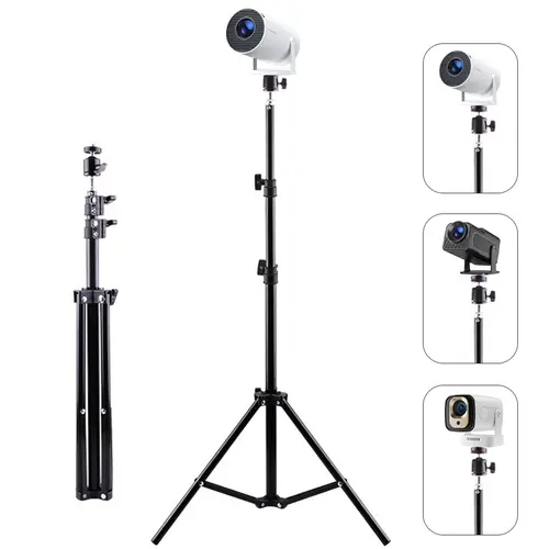 Projector Stand 120CM Portable Retractable Universal 1/4 Screw Floor Tripod Stand Mount For Magcubic HY300 Pro Porjector, Camera Traveling Products Adjustable Accessories, Live Streaming, Business Presentations, Projection Quality #SohoChic
