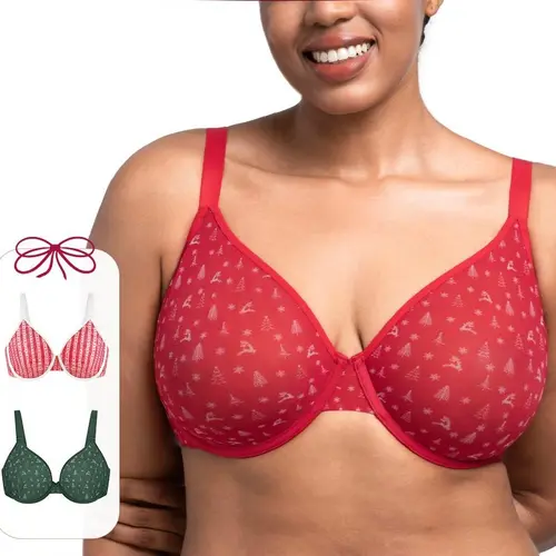 HSIA Holiday Edit Unlined Plus Size Non-padded Underwire Adjustable Straps Full Coverage Bra