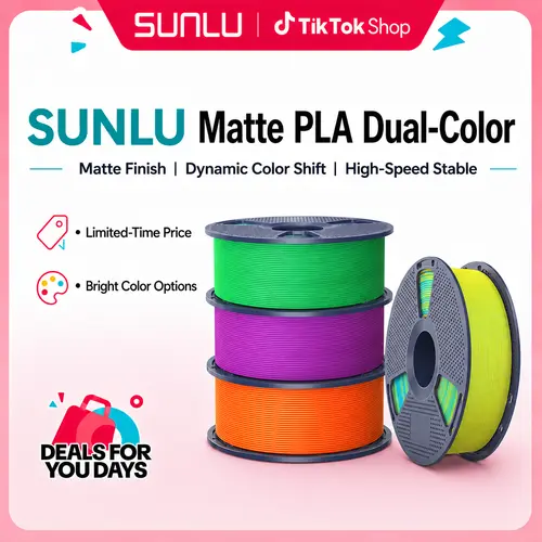 SUNLU Matte PLA Dual-Color 3D Printer Esthenic Filament 1KG, Seamless Two-Tone Shifts & Soft Matte Finish-0113 tiktokshopbacktoschool,back to school,back to school haul,sohochic