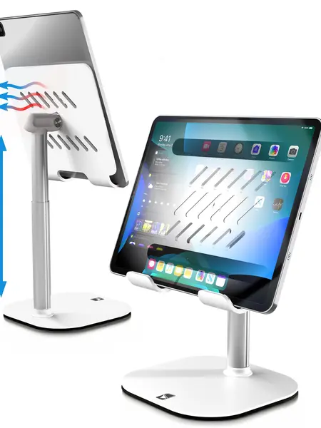 Cooper TabHolder, 7-10" Height Adjustable Tablet Stand, Premium iPad Stand for Desk, 270° Tilt Portable Monitor Holder for 15.6-17" Displays, for All Smartphone, iPad, Kindle, Surface, Samsung Tablets Adjustable,Multi-Device,Stand