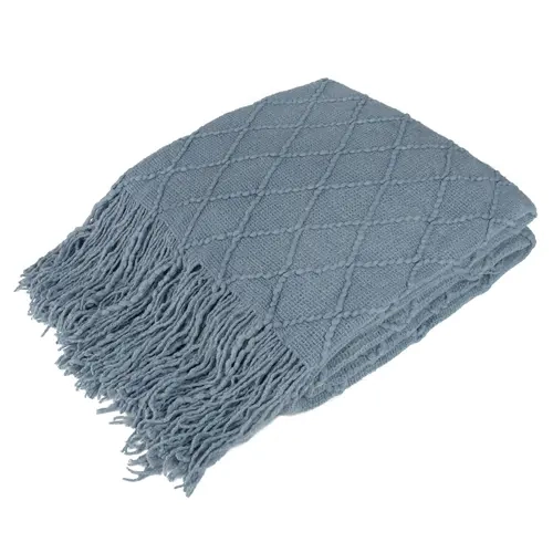 PAVILIA Knit Throw Blanket for Couch Bed, Diamond Pattern, Soft Knitted Farmhouse Sofa Throw for Living Room, Lightweight Decorative Fall Throw Blanket for Chair, Outdoor Textured Boho Blanket