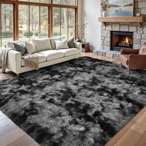 Ultra Soft Fluffy Rug, Shaggy Tie Dye Area Rug with Non Slip Backing, Cozy Plush Carpet for Living Room Bedroom Playroom Home Decor