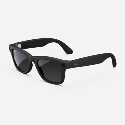 Refurbished Ray-Ban Meta Wayfarer (Gen 1), Matte Black / Gradient Graphite Polarized, Standard, High Bridge Fit