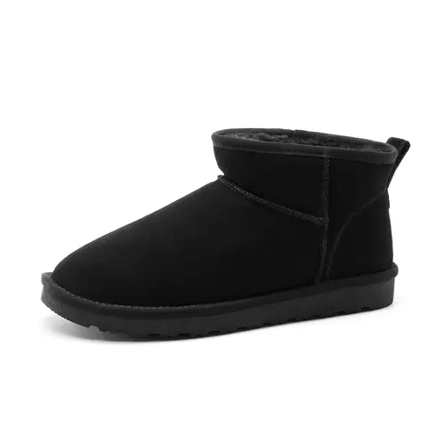 BRUNO MARC Men's Cozy Suede Closed Winter Boots - Fuzzy Warm Fur Lined, Cold Weather Outdoor Casual Short Shoes, Black Shoes,sohochic