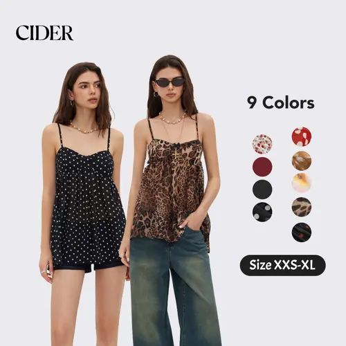 Cider Chiffon Leopard Bowknot Oversized Mini Nightdress Summer Womenswear Strap Chemise Nightgown Lace Nightwear SohoChic