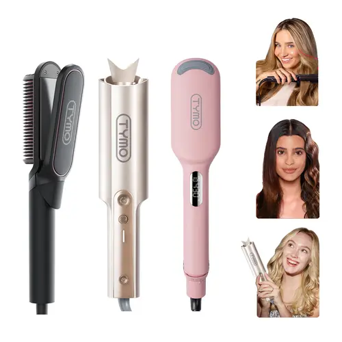 【At Home Salon】TYMO FLIPRO & CURLPRO PLUS & ROVY - Built in Timer, Ceramic Plated, Dual Voltage, Lightweight,dorm essentials toolupgrade
