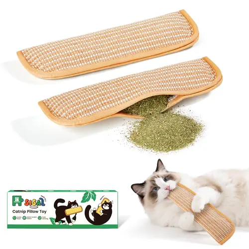 Potaroma Interactive Catnip Chew Toy - 6000mg A+ Organic Catnip, Bite-Resistant Fabric, Abrasive Sisal for Claws, Gall Fruit, Large Size, Stress Relief for Indoor Kittens & Bored Cats