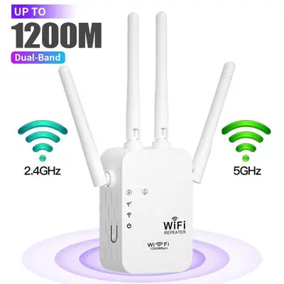 WiFi Extender 2026, 1200Mbps Dual Band (5GHz/2.4GHz) Signal Booster, Covers 10,000 sq. ft & 50 Devices, Repeater with Ethernet Port for Home, Gifts-YY0