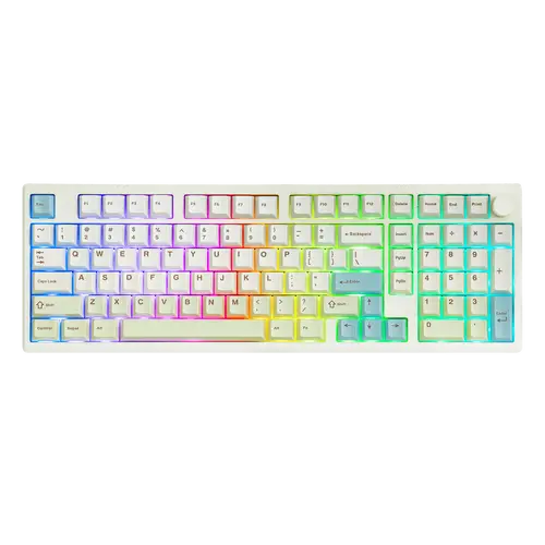 EPOMAKER Galaxy100 Lite Gasket Wireless Mechanical Gaming Keyboard - 1800 Aluminum, Tri-Mode (USB-C/BT5.0/2.4Ghz), QMK/VIA, Numpad, South-Facing RGB Backlit, Hot Swappable, PBT Keycaps, Modern, Colorful, Gamer Accessories, Creamy for Gaming, Wireless Keyb