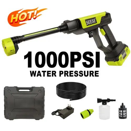 SEESE Cordless Pressure Washer,Portable Bottle Washer with Single-Port Charging Base for Car, Home Cleaning & Garden Watering