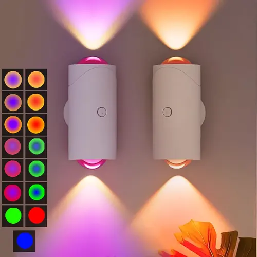USB Rechargeable Smart LED Night Light with Motion Sensor, RGB Gradient Dimmable Wall Lamp for Indoor Ambient Lighting, Magnetic Step Lamp for Bedroom, Entryway, Hallway, Desk or Stairs – Convenient Room Decor Lampu with Easy Charging,sohochic