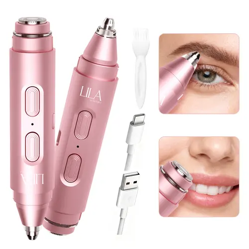 Akunbem 2 in 1 facial & eyebrow hair trimmer,Electric Eyebrow Trimmer, Lip Facial Body Hair Removal Tool, Facial Hair Care Tool, Electric Shaver Women, Eyebrow, Epilator Hair Remover