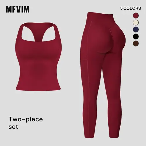 Two Pieces MFVIM Women's Sports Suit, Comfortable Active Wear for Workouts and Gyms, Athleisure for Daily Use Breathable Activewear Lightweight Compression Sportswear SpringStatements Fitness Clothes,back to school,back to school haul,sohochic