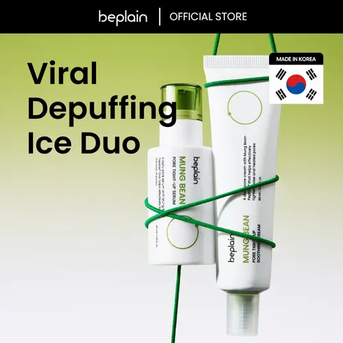 [VIRAL] Mung Bean & Peptide Ice Glow DUO: Facial Serum & Moisturizing Cream for tightening pores, reducing puffiness, cooling relief