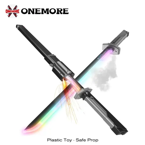In Stock Spark Edition DKD 31.5" Cyberpunk SparkBlade Lightsaber Toy with Sound & Fog, Eight-Color Streaming Light Effect, Type-C Rechargeable for Rave, Cosplay & Display Perfect Halloween gifts