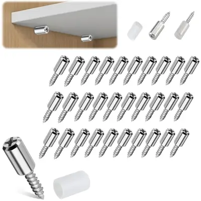 GJANSH Self-tapping screws for cabinet laminate support components, new anti-slip sleeve shelf mounting nails, suitable for shelf mounting, furniture bookshelf shelf cabinet wardrobe shelf support mounting nails toolupgrade