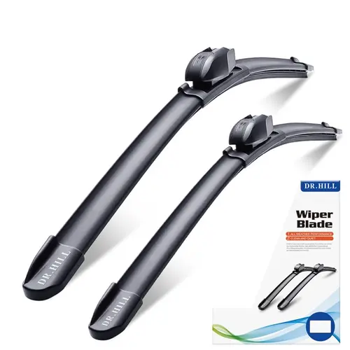 DR.Hill Car Windshield Wiper Blades (Set of 2) - OEM-Quality Premium Car Parts, All-Weather Rubber Squeegee for Smooth Wipe & Quiet Operation, Universal Adapter, Replaceable Refills for Longer Life, Wind-Drag Reduced, Fits 96% Arms, Easy Install,sohochic