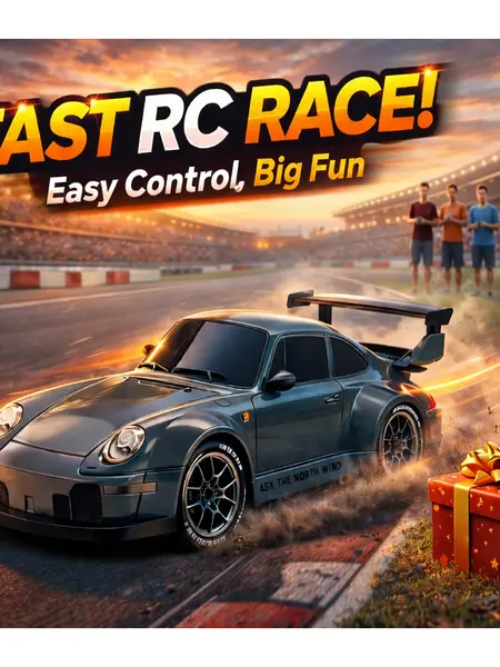 【RC-Kid's Gifts】2.4GHz Remote Control Car, 1:24 Scale RC Drift Car,4WD Racing Car With 2 Rechargeable Batteries & LED Lights,Remote Control Mode Easy for Kids & Beginners,Compact Portable Design,Fun Indoor & Outdoor Play Gift #Toys Gift Preferred Fro Kids