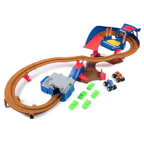 Monster Jam Supercharge Speedway Playset with 2 Monster Trucks