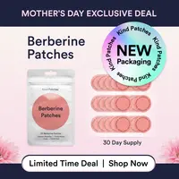 Kind Patches, 30-Day Berberine Patches, Berberine, Support Metabolism, Cinnamon Extract, 1 Month Supply