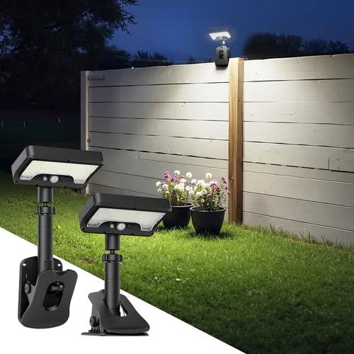FabStyl 360° Solar Clip Light | 500 LM PIR Motion Sensor, Dual Charging (Solar/Type-C), 3 Smart Modes for Camping/Patio/RV/Fence, Solar Lights Outdoor, Solar Garden Lamp, Clip-On For Quick Setup, Solar + Type-C Power For Flexible Use