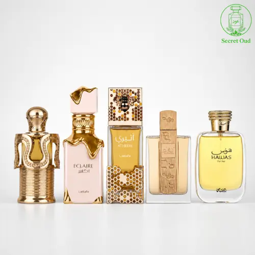 Ana Abiyedh Scarlet + Angham + Teriaq + Eclaire Banoffi + Maitha - Fragrance Gift Bundle