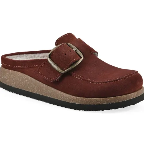 White Mountain Leather Fur Lined Clogs - Bueno