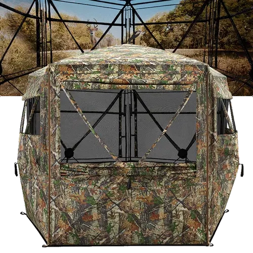 【Huge Space】Tidewe VisFive360° See Through 4-5 Person 5-Sides Deer Hunting Blind