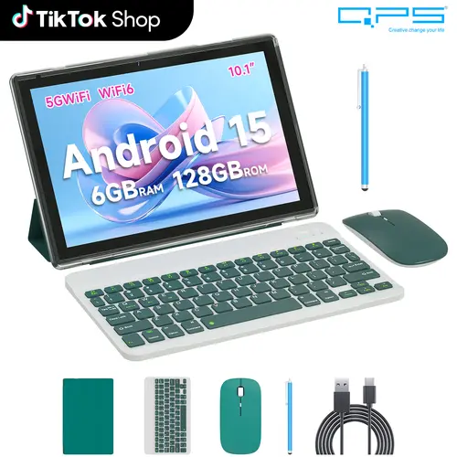 PEICHENG Android 16.0 Tablet 10.1"  20GB 6+14 RAM 128GB ROM+1TB Expandable,Octa-Core 2.2GHz,WiFi6 5G & Bluetooth 5.0 with Keyboard Mouse Stylus Full Bundle ,Perfect tablets Touchscreen, FathersDayGift TikTokShopSummerSale DealsForYouDays tiktokshopbacktos