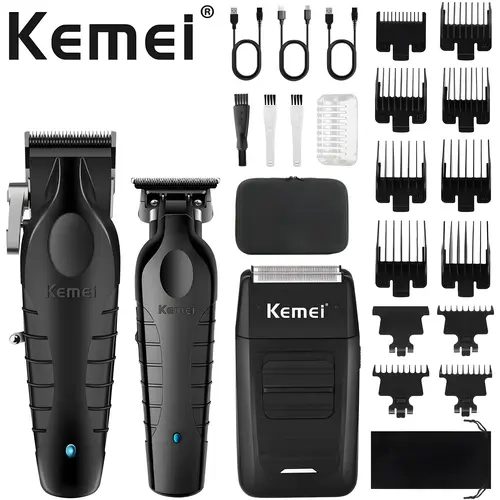 Professional Hair Clipper Set for Men, 23-Piece Kit with Trimmer & Scissors, Long-Lasting Battery, Comfortable Grip, Cordless Rechargeable Clippers, Usb Rechargeable Clipper, Clippers for hair cutting