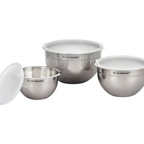 Le Creuset Set of (3) Nested Mixing Bowls with Lids