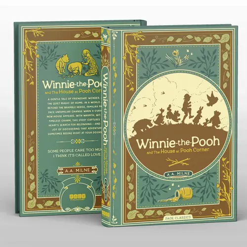 A.A. Milne's Debossed 3-Color Foil-Detail Art Collector's Edition Novel - 358-Page 6.18"x9.53" Deluxe Hardcover Literature & Art Book, Christopher Robin & Piglet Themed, Adventure-Focused Gift for Literature Enthusiasts & Bookshelf Display