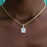 GLD Micro Diamond Stone Pendant in Yellow Gold, 18k Gold Plated, Life Guarantee - Perfect Gift(Chain Not Included) #TikTokShopBackToSchool