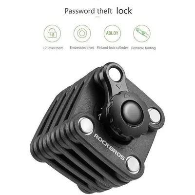ROCKBROS National Patent Award Bike Bicycle High Security Drill Resistant Lock Password Key Theft Lock