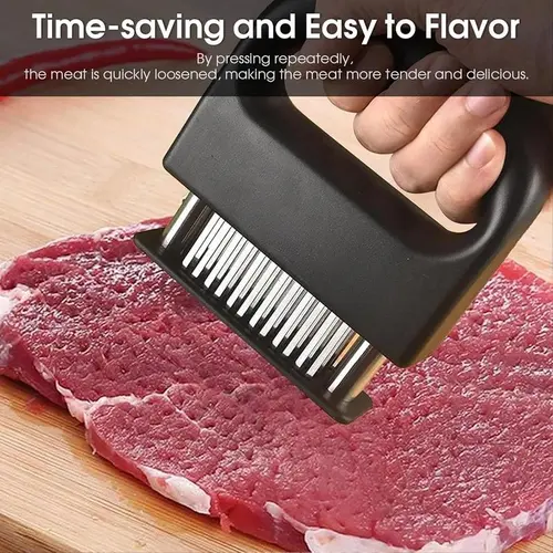 Handheld Plastic Meat Tenderiser Kitchen Gadget - 48 Stainless Steel Ultra-Sharp Blades, Compact Tool with Handheld Grip for Beef, Chicken Home BBQ Kitchen Utensils,sohochic