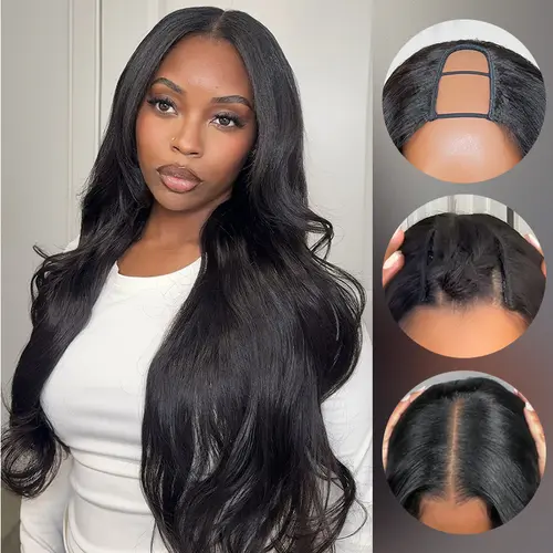ISEE HAIR Body Wave U Part Sew In Human Hair Wigs Natural Color For Women 180% Density Glueless Human Hair wigs #SoHoChic #TikTokShopBackToSchool