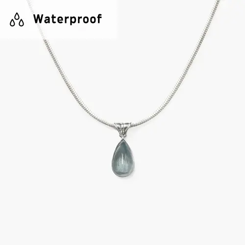 en route Waterdrop Necklace in Marine Blue, Waterproof Ocean-inspired Design, Lightweight Durable Daily Necklace for Casual or Layered Looks #SpringStatements