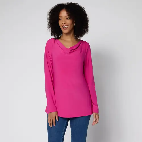 Brandis Dress Out Loud Discovery Knit Long Sleeve Drapey Top