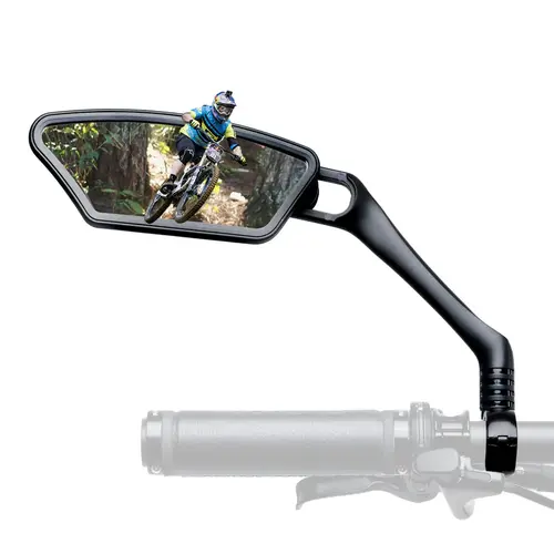 ROCKBROS HD Blast-Resistant Bike Mirror, Handlebar Accessories with 21-26mm Adjustable Shock-Resistant Mount, Secure-View Convex Lens, Easy Installation & Durable Design