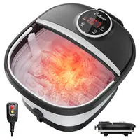 Gehona Collapsible Foot Spa with Heat, Bubbles, Red Light & Temperature Control, Foot Bath Massager with 6 Manual Massage Rollers, Pedicure Foot Spa for Relaxation & Stress Relief, Home Spa Essential