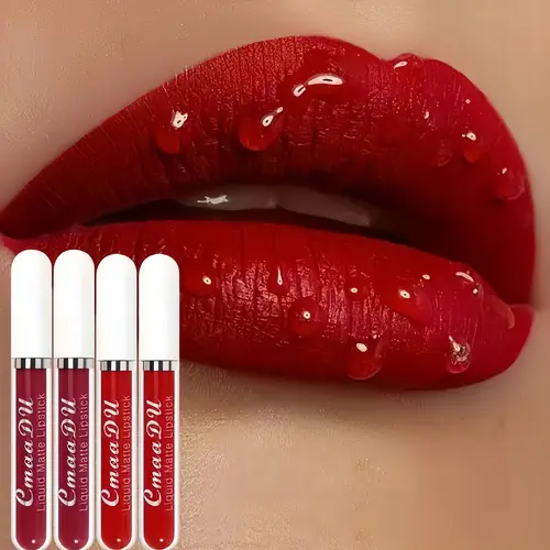 Cmaadu 10-Pcs Liquid Matte Lipstick Set (Cam-10p) - Waterproof, Humidity Resistant, Non-Sticky, Moisturizing, Fast Drying, Brightening, Comfortable Matte with Lasting Color, Multi-Shade Makeup, Lip Care, Suitable for All Skin Types, Quick Out,sohochic
