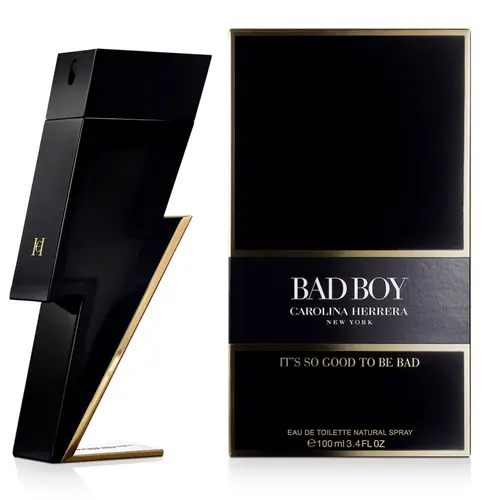 Carolina Herrera Bad Boy Eau de Toilette Spray for Men - 3.4 Oz Spicy Oriental Fragrance with Pepper, Sage, Tonka Bean, Cacao - Gifting Option for Boyfriend, Guys, Gifts For Boyfriend, Fragrances