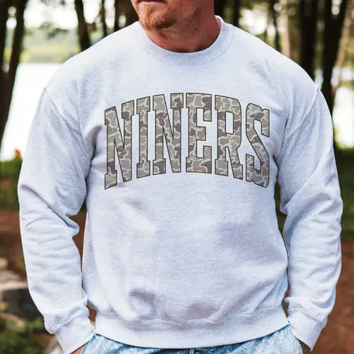 Camo Football Team Graphic Sweatshirt Ash Unisex Camouflage Football Pullover Team Football Sports Sweater