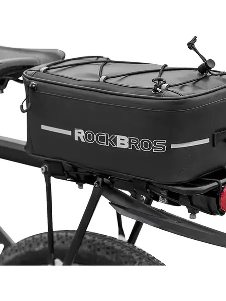 ROCKBROS Waterproof Compact Bike Rack Bag - 6L/9L Cycling Adventure Gear, Ebike Accessories, Bicycle Accessories with Tail Light, Reflectors, Fast Attach/Remove Bike Storage Solution