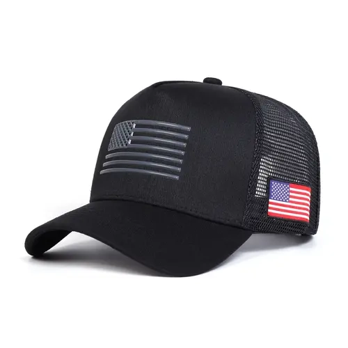 Unisex American Flag Baseball Cap, Adjustable Sun Protection Summer Outdoor Hat for Travel Beach Vacation, Casual Fitted Woven Fabric Design